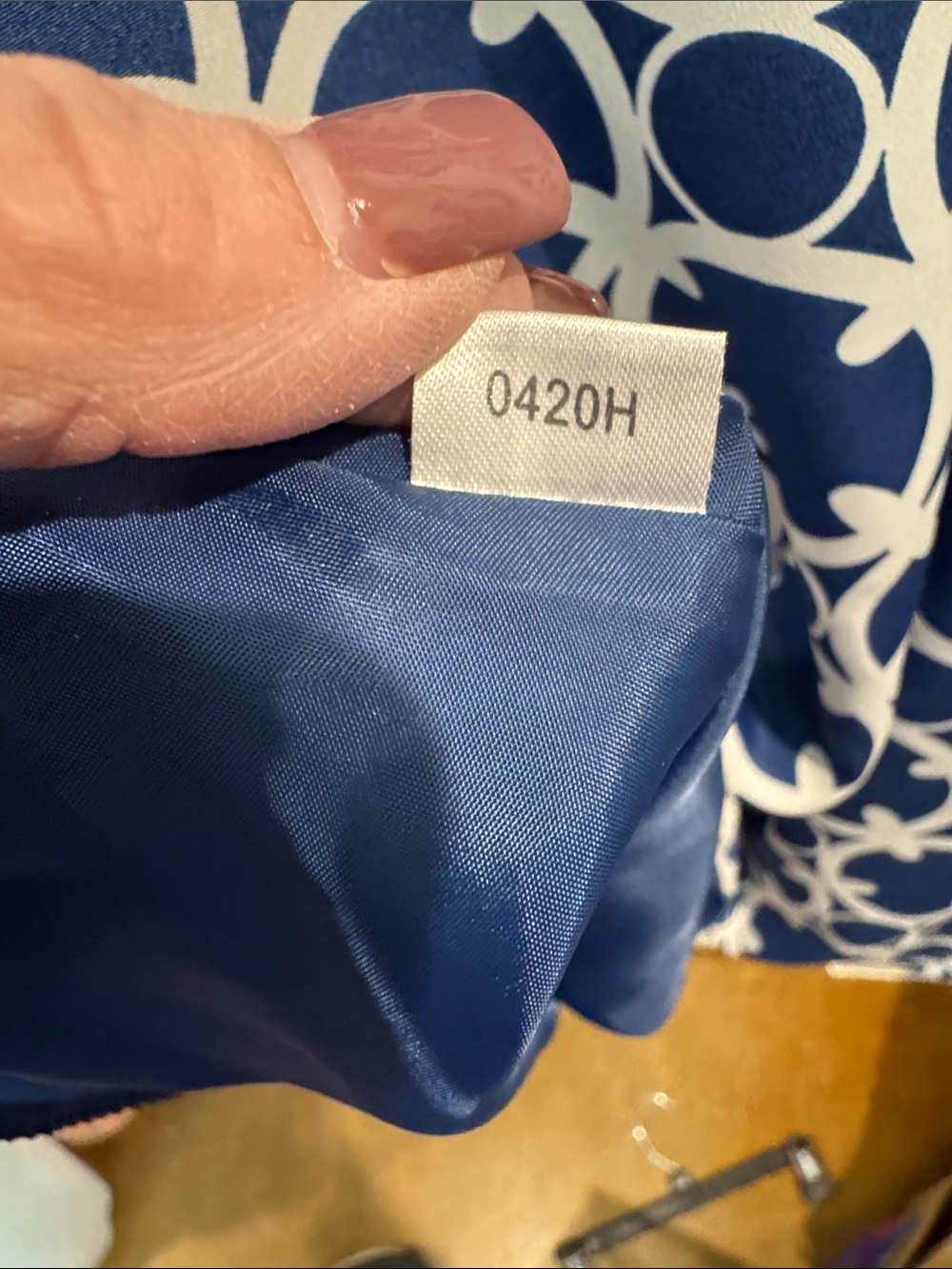 Ann Taylor Navy and White Geometric Midi Dress - Picture 4 of 6